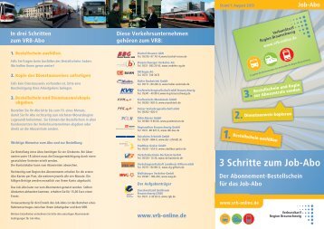 Abo-Bestellschein für Job-Abonnenten - Braunschweiger Verkehrs-AG