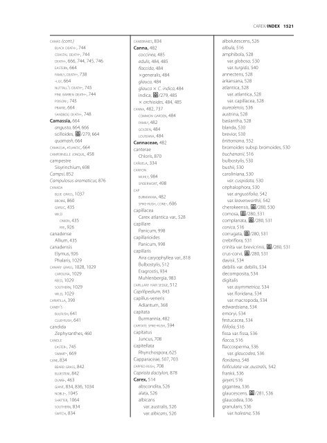 The accepted scientific names of native or naturalized members of ...