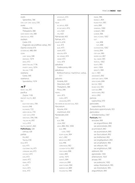 The accepted scientific names of native or naturalized members of ...