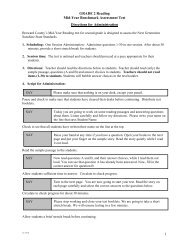 GRADE 2 Reading Mid-Year Benchmark Assessment Test ...