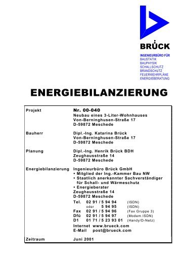 ENERGIEBILANZIERUNG - www . brueck . com