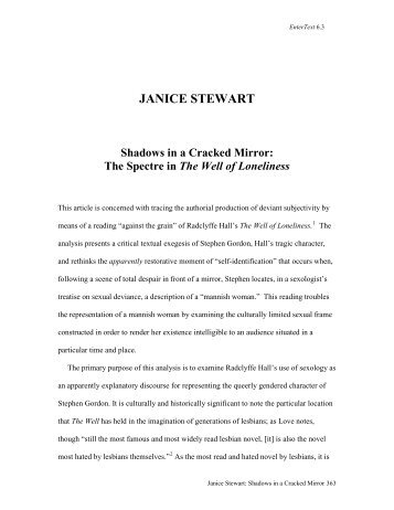 Janice Stewart, Shadows in a Cracked Mirror - Brunel University