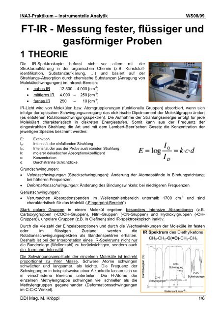 FT-IR - Messung fester, flüssiger und gasförmiger Proben