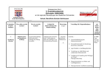 + 3. Evaluationsbericht (Schuljahr 2008/2009) - Berufliche Schulen ...