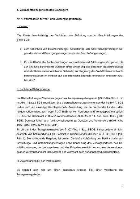 Verbraucherfeindliche Klauseln in Bauträgerverträgen - Bauherren ...