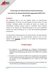 Forderungen der Österreichischen Sportversammlung zum ... - BSO