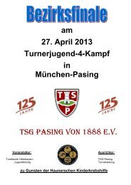 am 27. April 2013 Turnerjugend-4-Kampf in München-Pasing TSG ...