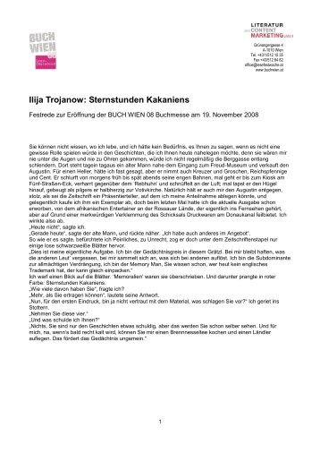 Ilija Trojanow: Sternstunden Kakaniens - Buch Wien