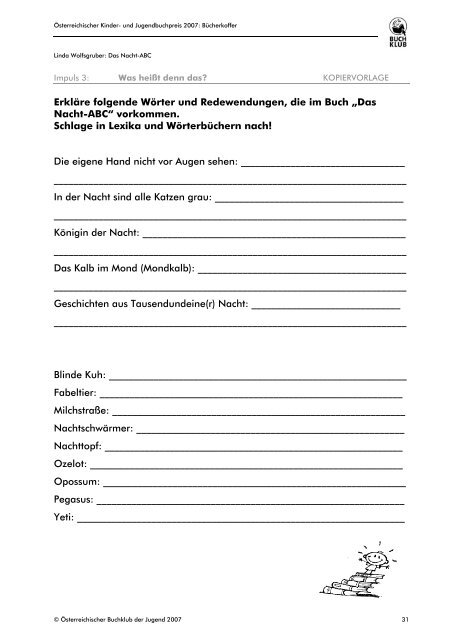 Unterrichtsmaterialien zu den Preisbüchern 2007 - Buchklub der ...