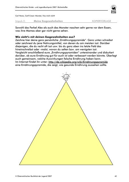 Unterrichtsmaterialien zu den Preisbüchern 2007 - Buchklub der ...