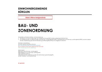 Neue Bau- und Zonenordnung - Gemeinde Bürglen