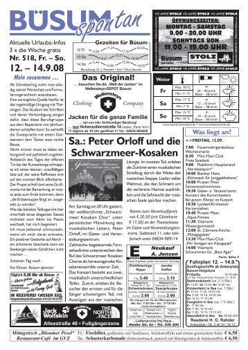 Sa.: Peter Orloff und die Schwarzmeer-Kosaken - Büsum spontan