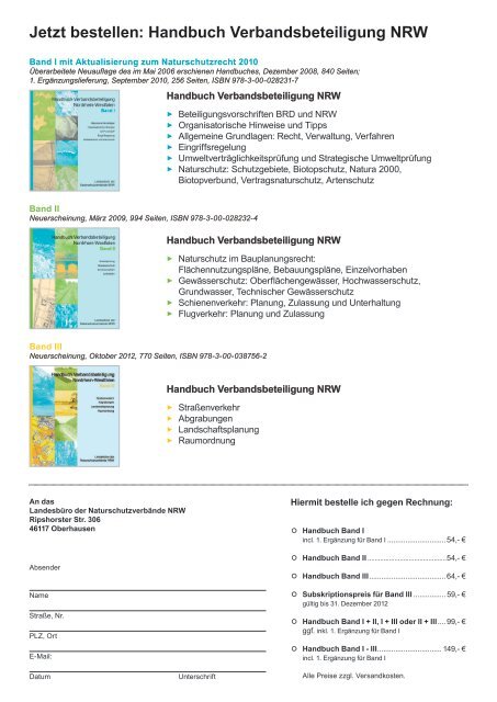 Handbuch Verbandsbeteiligung NRW - Bund