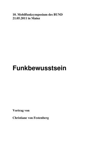 Christiane von Festenberg: Funkbewusstsein