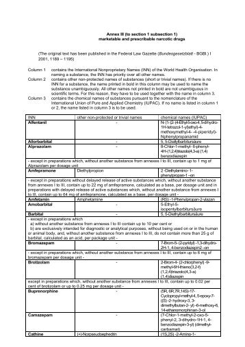 Annex III (to section 1 subsection 1) marketable and prescribable ...