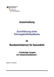 Ausschreibung im Bundesministerium für Gesundheit