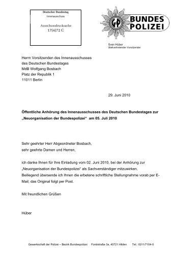 Stellungnahme - Deutscher Bundestag