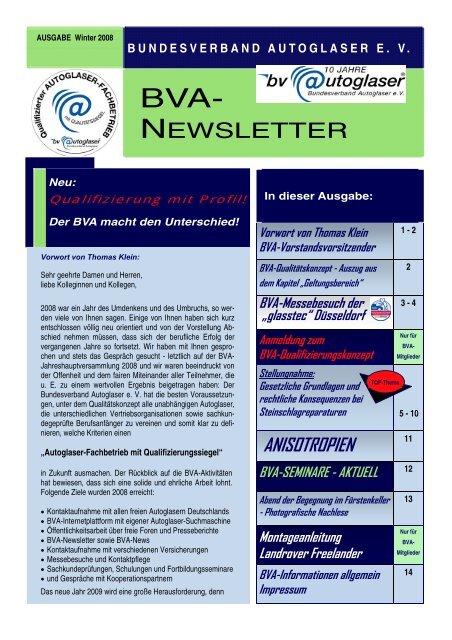 BVA-Newsletter Winter 2008 für den E-mail-Versand - Endversion ...