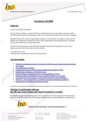 Newsletter 02/2008 - Bundesverband Individual- und ...