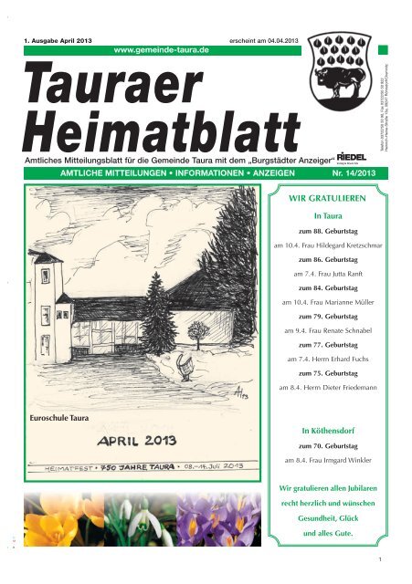 1. Ausgabe April 2013 - Burgstädt