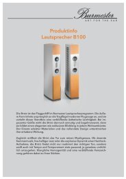 Produktinfo Lautsprecher B100 - Burmester Audiosysteme GmbH