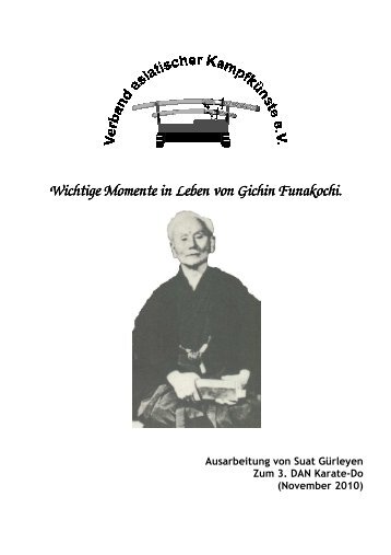 Wichtige Momente im Leben von Gichin Funakoshi