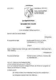 Landgericht Köln Urteil - Buskeismus
