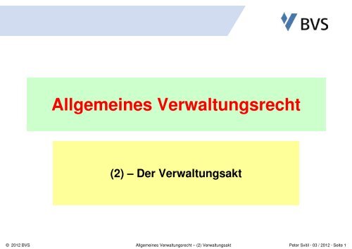 Allgemeines Verwaltungsrecht