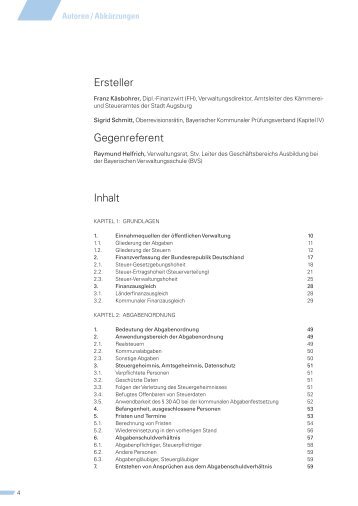 Ersteller Gegenreferent Inhalt - Bayerische Verwaltungsschule