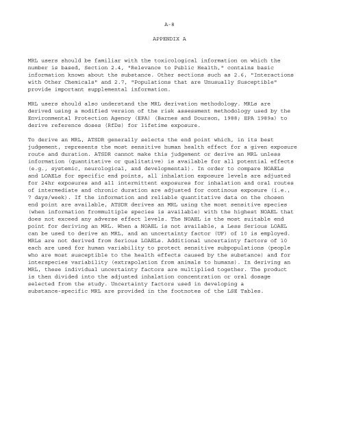 TOXICOLOGICAL PROFILE FOR BARIUM AND COMPOUNDS ...