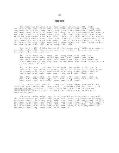 TOXICOLOGICAL PROFILE FOR BARIUM AND COMPOUNDS ...