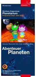 Planetarium September bis Dezember - Bildungszentrum Nürnberg