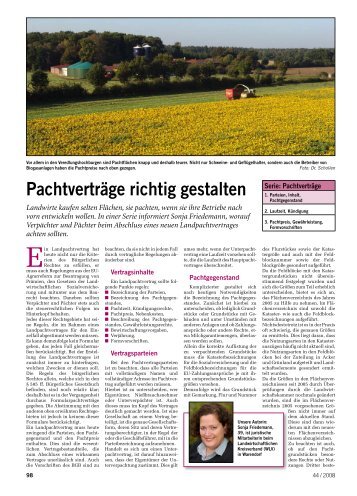 Pachtverträge richtig gestalten - Landwirtschaftliches Wochenblatt ...