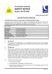 Safety Notice SN-2013/002 - Civil Aviation Authority