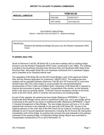 Report to Calgary Planning Commission; M-2013-011 - The City of ...