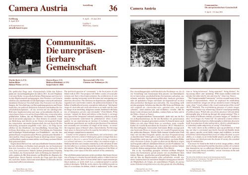 Exhibition-leaflet_Communitas. The ... - Camera Austria