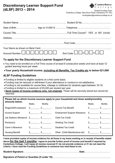 Home Carer Tax Credit Form