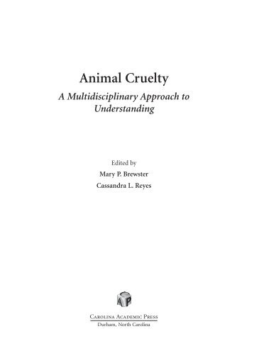 Animal Cruelty - Carolina Academic Press