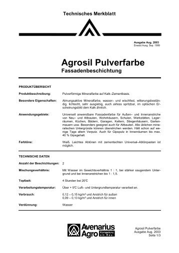 Agrosil Pulverfarbe - Capatect