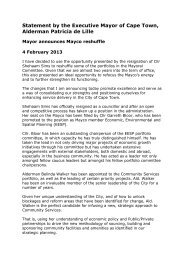 Statement by the Executive Mayor of Cape Town, Alderman Patricia ...