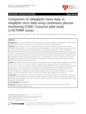 Comparison of vildagliptin twice daily vs. sitagliptin once daily using ...