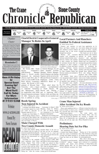 02-28-13 A-Section.pdf - Crane Chronicle / Stone County Republican