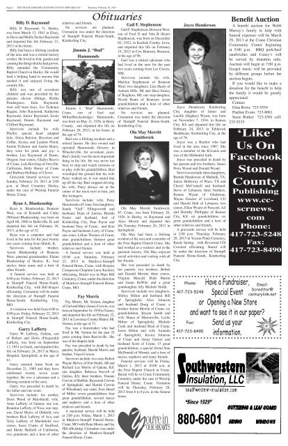 02-28-13 A-Section.pdf - Crane Chronicle / Stone County Republican