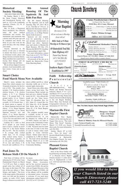 02-28-13 A-Section.pdf - Crane Chronicle / Stone County Republican