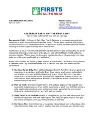 CELEBRATE EARTH DAY THE FIRST 5 WAY - First 5 California