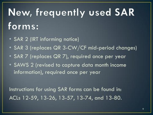 Semi-Annual Reporting (SAR)