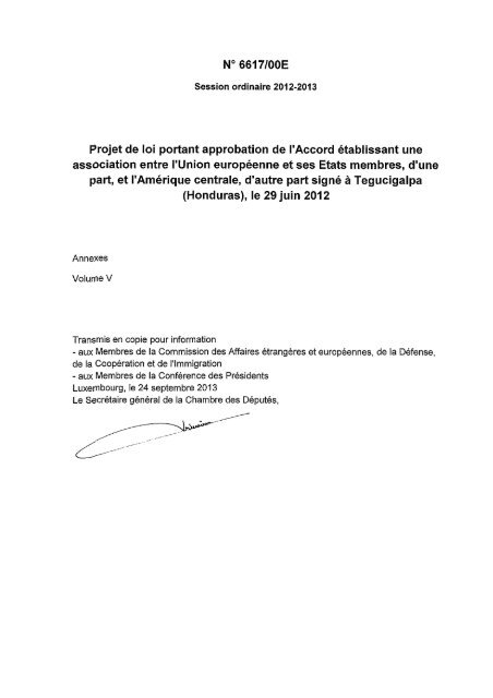 6617/OOE Projet de loi portant approbation de TAccord établissant