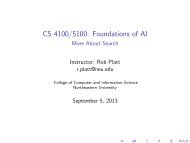 CS 4100/5100: Foundations of AI - College of Computer and ...