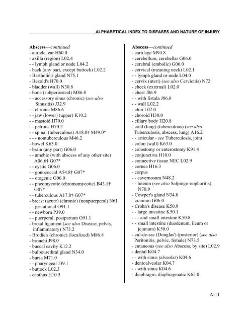 Instruction manual part 2e, vol 3: ICD-10 index