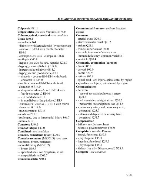 Instruction manual part 2e, vol 3: ICD-10 index